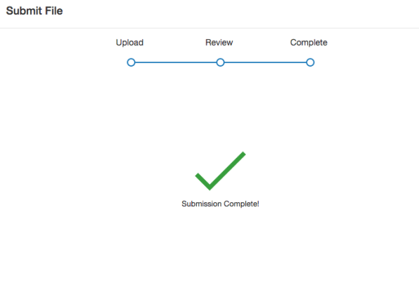 Submission complete notice after submitting to Turnitin